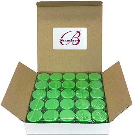 Beauticom 5g/5ml круг чисти тегли со зелени капаци за чистачи, масла, тонер, солвеви, креми, лосиони, примероци за шминка, мелеми за усни