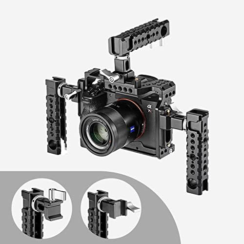 Fotobetter Camera Top Strange Grip, Rail Rail Rail, горната рачна рака со точки за монтирање, универзални стабилизирачки адаптери