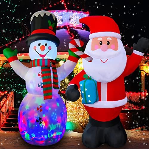 Seasonblow 10 ft надувување Божиќ Снежен човек +10ft Надувување на Божиќ Дедо Мраз Клаус
