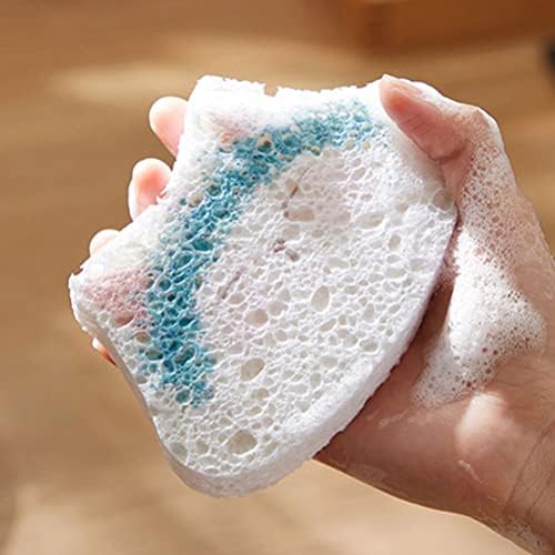 Хемотон сунѓер чинија крпа 3 парчиња кујна чиста сунѓери цветни мачки чинија чистач за чистење на мијалник за чистење на мијалник за чистење