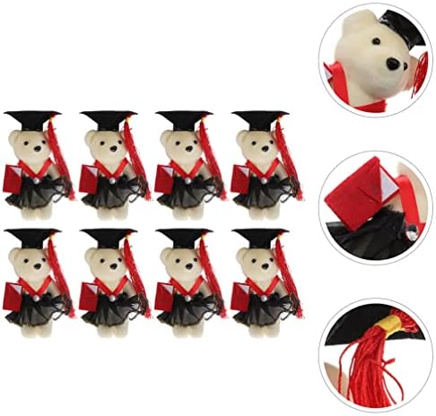 Nuobesty играчки животни запечатуваат полнети животни 8 парчиња дипломирање мечки во капаче за дипломирање мечка букет полистирен модел