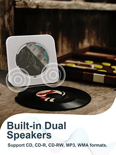 Преносен CD плеер - Homlab Bluetooth Desktop CD плеер со звучници, корица за прашина, FM радио, анти -скип заштита, музички