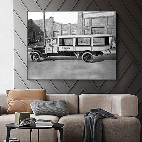 Постери црно-бел њујоршки несакана автомобилска wallидна уметност гроздобер автомобил автобус постер старомоден камион wallиден уметнички