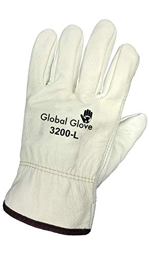 Глобална ракавица 3200 кравјо жито кожа Премиум одделение за нараквица, работа, средна, зелена боја