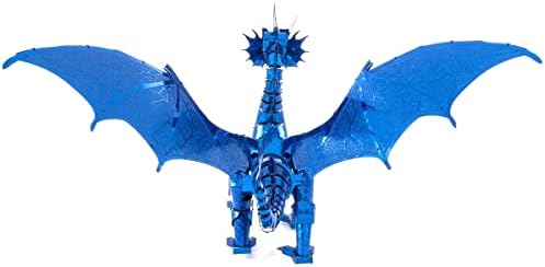 Метални фасцинации на Земјата Премиум серија Blue Dragon 3D Metal Model Model пакет со пинцети