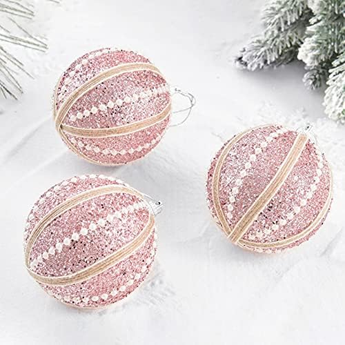 8см / 3in Божиќна топка бисер Леплива висечка топка леплива прав во прав топка елка украси за украси за прозорецот