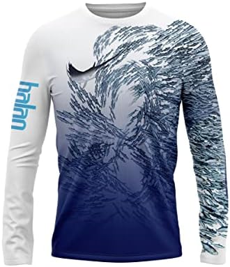 Направени во кошули за риболов во САД за мажи со долга ракав лесен dri fit upf 40+ заштита од сонце Брзо суво трчање маички за пешачење