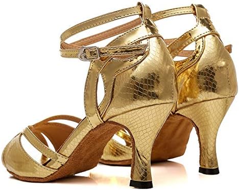 Hipposeus жени латински танцувачки чевли сјајни свадбени венчаници за танцување висока потпетица, модел L035
