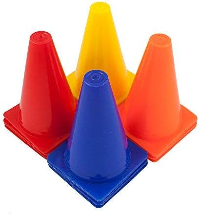 Фитнес здравство FH Marker Conus Cones Set од 4 | Сообраќајниот конус за обележување игра фудбал | Рагби хокеј тим | Вежби за агилност за