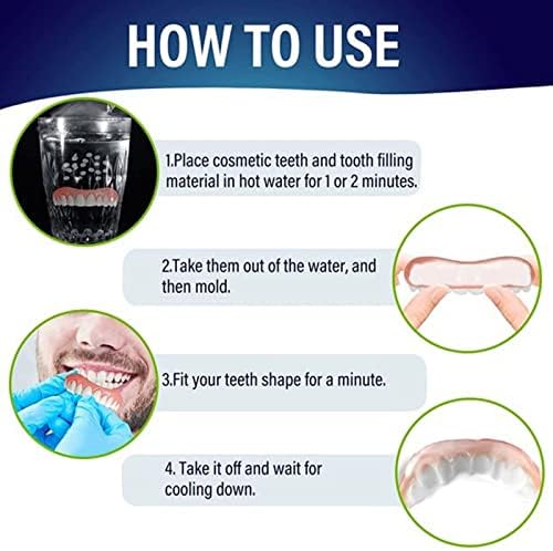 Лажни заби, стоматолошки фурнири за привремена реставрација на забите, заби заби за горната и долната вилица - природна сенка