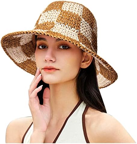 Сонце капи за чевли со слама капа за кофи за жени пакувани капчиња широки облици на флопи плажа капи кои патуваат летни додатоци