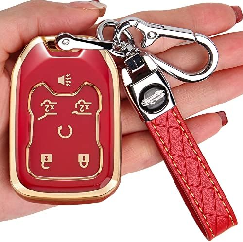За GMC Key FOB Cover - мека TPU клуч за клучеви за клучеви за заштита на обвивката за заштитник за Chevy GMC Acadia Terrain Yukon Chevrolet Suburban