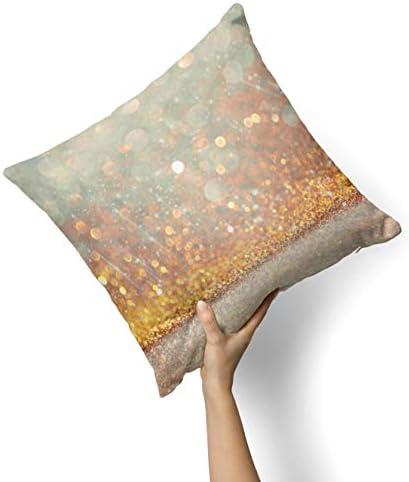 Iirov розови и златни треперливи светла - Прилагодено украсен украс за дома или отворено фрлање перница за софа, кревет или перница