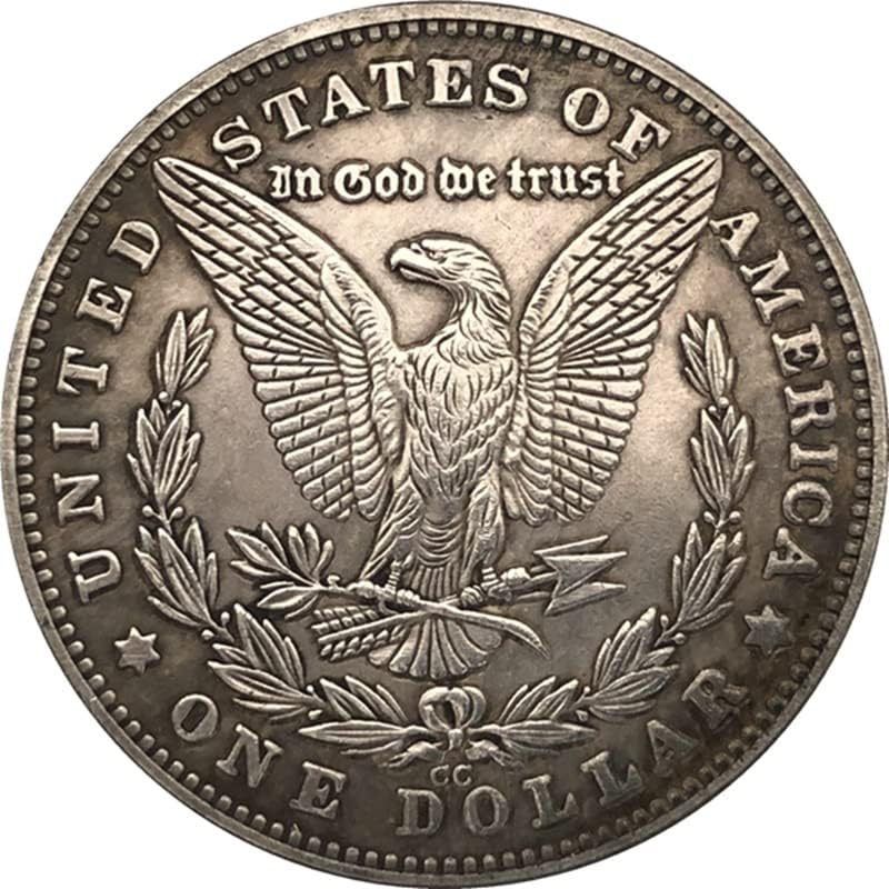 Qingfeng 38mm Антички сребрен долар монета Американска монета Морган Трамп 1881cc Занает 121