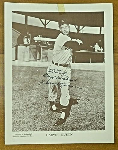 Харви Куен ја потпиша Бејзбол Премиум во 1950 година 8.5x11 Фотографија - Автограмирани фотографии од МЛБ