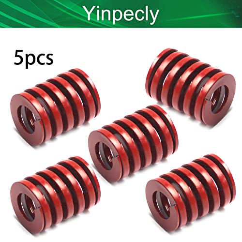 Yinpecly 5pcs црвена умира пролетен спирален печат на средно оптоварување, калап за компресија, умира пролет, 20мм OD 10mm ID 25 mm долга умира