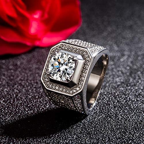 Данкади Нобл машки 925 сребрен прстен-квадрат кубен цирконски циркон вметната класа-мода за сребрени накит-парти-партиски додатоци