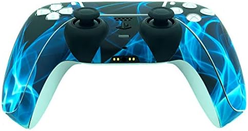 Gebaisi PS5 Контролер Налепница За Кожа За Playstation 5 Покритие Завиткајте Налепница Мраз Син Пламен