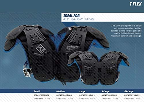Schutt Sports T-Flex Младинско рамо подлога, црно/неонско сино, средно