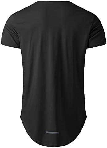 Алтлемон Менс трчаше со кратки ракави хипстер криви со долга лесна двојна кошула со долга вежба за маички