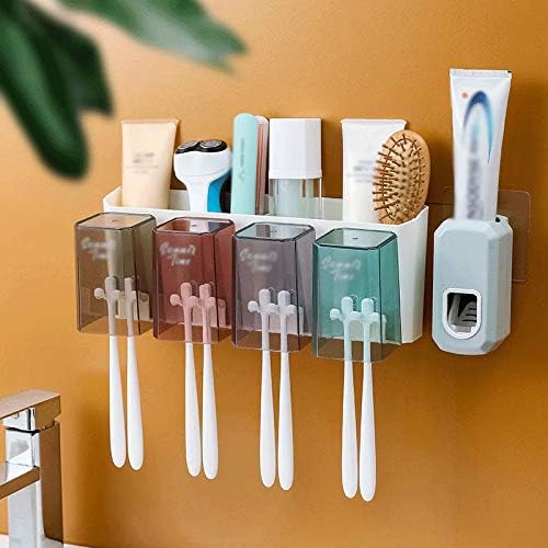 Tfiiexfl wallид виси држач за четки за заби поставено бања бесплатно удрена измиена чаша решетката дома креативна четка за заби за складирање