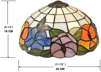 Носи Премиум Тифани стил Пеперутка и цвет витраж за замена на стаклена табела, сенка, ширина од 11-7/8 инчи, само абажур, исклучете