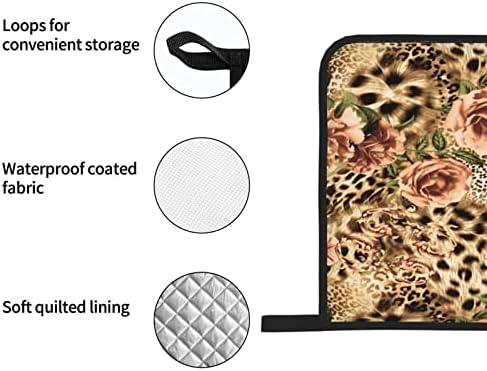 3Д шарени леопард цветни топлински отпорни на топлина митови и држачи за тенџере