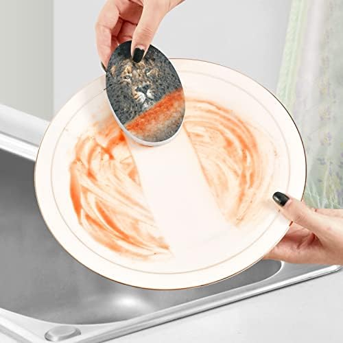 Алаза лав природни сунѓери кујнски целулоза сунѓер за миење садови за миење бања и чистење на домаќинства, не-крик и еко пријателски,