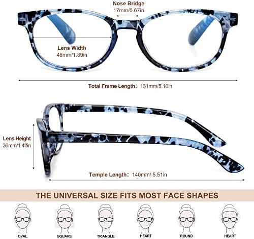 Очила за очила за очила за очила 4 пакувања модни пролетни шарки читатели за жени компјутерски очила