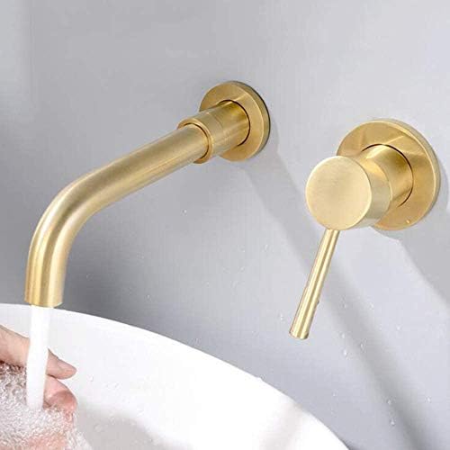 N/Brubled златен чешма wallид монтиран бања бања мијалник тапа цврст месинг топол ладен миксер златна тапа за када