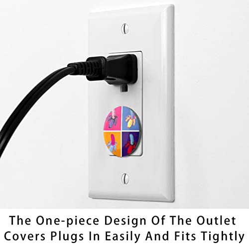 Outlet Plug опфаќа 24 пакувања, овошен банани Pop Art Plug Plug Plugtor, 2-пропустински пластични приклучоци за електрични места за електрична