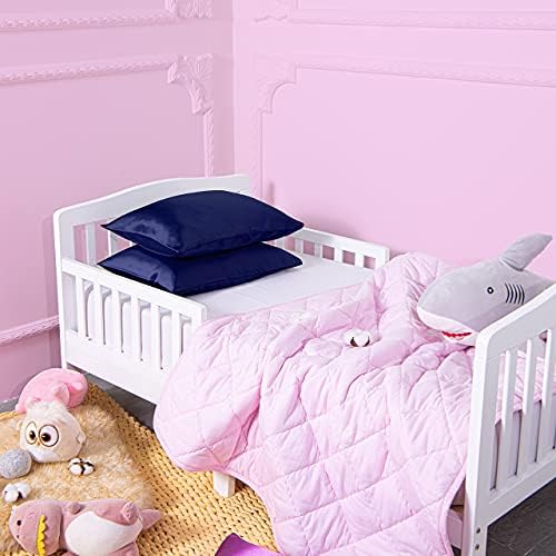 Ntbay 2 пакет памук 13 x18 перници со дете 14 x 20 сатенски перници, меки деца креветчиња за спиење за спиење со затворање на пликови