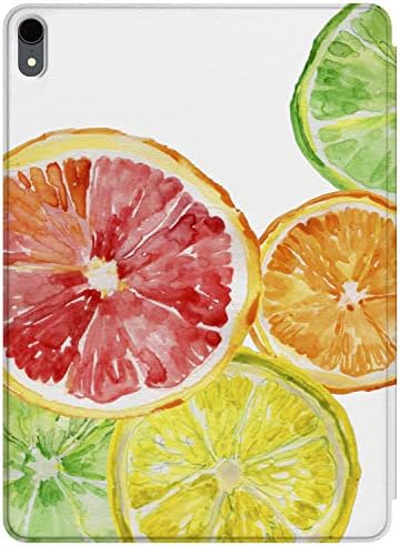Lex Altern iPad 12.9 Magnetic Case Pro 11 инчи 2019 2018 Citrus Cover Folio лимон овошје тврда школка Тропска шема автоматски буден сон паметен