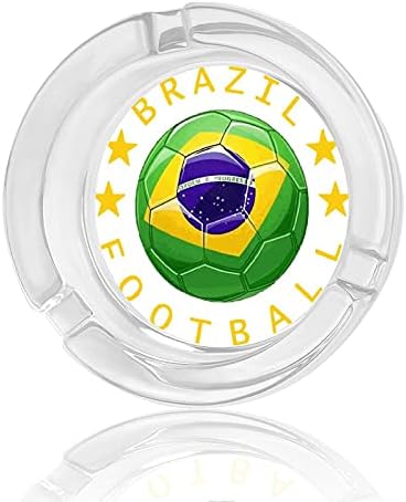 Бразилско знаме фудбалски фудбалско лого Кристал Аштрај цигари и цигари држач за фиока за пепел
