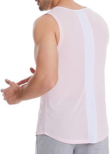 Моден машка машка лежерна атлетска резервоарка врвот на лесни маички без ракави маици маички влага за дишење на врвови за дишење