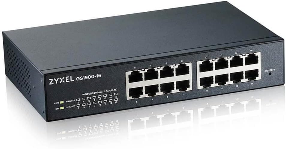 Зиксел со 8 -порта Gigabit Ethernet Smart Switch - управуван, опционално управување со облак на магли, десктоп или wallид, ограничена заштита