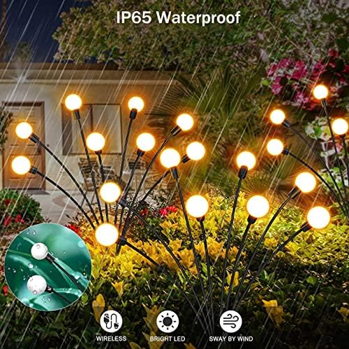 Сончеви градинарски светла, 2 пакувања соларни светилки светла водоотпорни на отворено со 2 режими на осветлување, 16 LED надворешни декорации