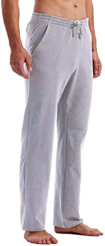 Вилит машка памучна јога џемпери за вежбање панталони отворено дно атлетски дневни панталони лабави машки пот панталони со џебови