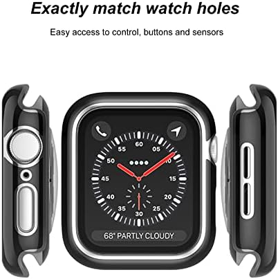 4 случаи на пакувања компатибилни со случајот со Apple Watch 40мм серија SE 6/5/4 вграден во заштитени стакло за заштита на стакло