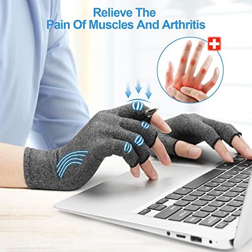 Нараквици на артритис Аоуу, ракавици за компресија на артритис за олеснување на болката во артритис, ракавици без прсти