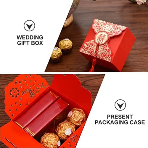 Абаодам кутија кинеска црвена свадба Кенди свадба третираат со кутии за подароци од чоколадо за бонбони добра подарок за свадбени