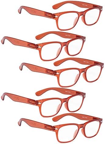 Читање очила 5 парови пластични ретро квадратни стил читатели на очила за жени
