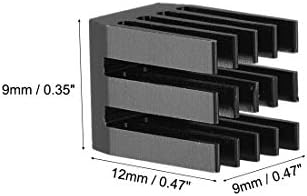 Uxcell Electronic Radiators Heatsink за степер мотор, 3D печатач 9x9x12mm црна 10 парчиња