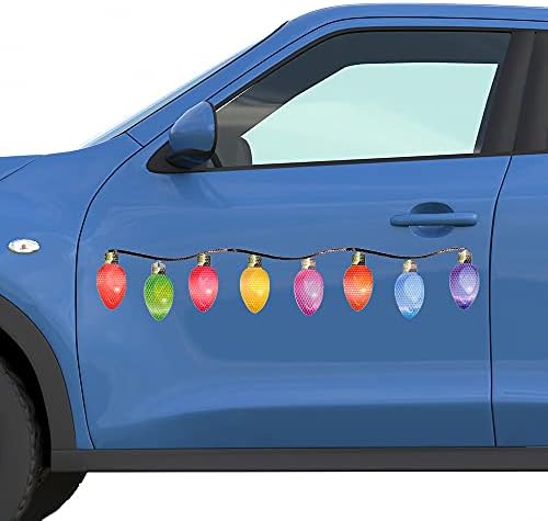 42 парчиња Декорации за фрижидер за Божиќ - 24 рефлексивни сијалички во форма на светлина 18 магнетни жици Орнаменти Сет - автомобил,
