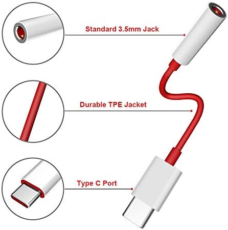 Titacute USB C до 3,5 mm AUX кабел USB C до 3,5 mm Femaleенски адаптер Тип Ц до 3,5мм аудио адаптер помошен адаптер за откажување