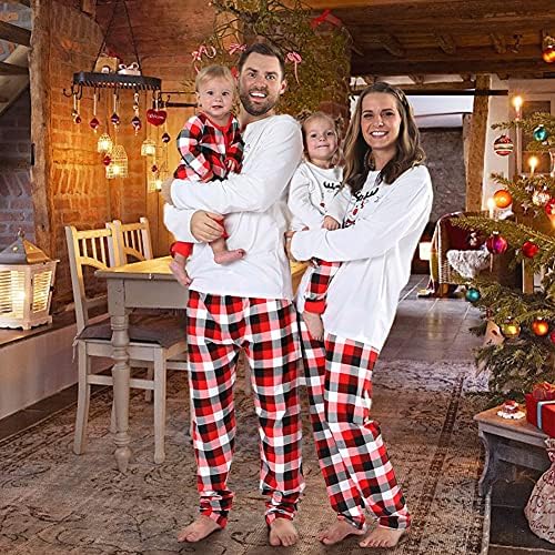 Семејни пижами на Weixinbuy Поставете Божиќни PJs кои одговараат на облека пижами за мажи жени жени деца дете дете девојче Дедо Мраз за спиење