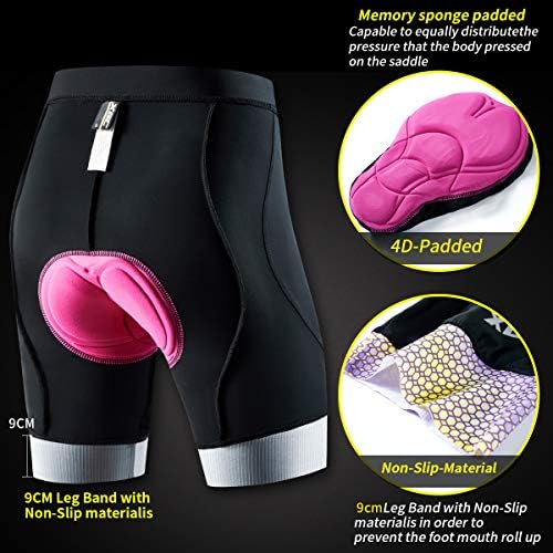 XGC женски велосипедски шорцеви шорцеви и велосипедска долна облека со висока еластичност и високо дише 4D поставени