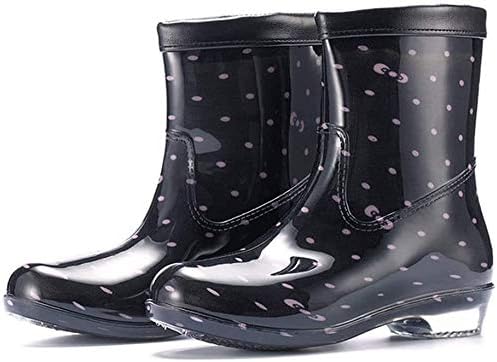 Зимм есен, зимски модни чизми за дожд, жени водоотпорни чевли за вода што не се лизгаат, ги надминуваат дождовните обувки топли и удобни чизми