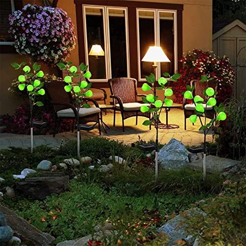 LED мини светла приклучок во 2 парчиња соларни градинарски светла отворено соларно круша дрво LED светла со голем капацитет