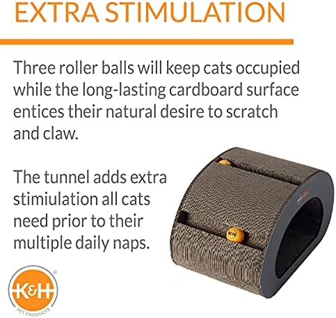 K&H PET PROUCDS Creative Kitty Tunnel - Супер забавна гребеница топка Интерактивна игра играчка - физичко и ментално вежбање за мачки